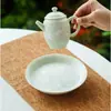Bandeja de té tridimensional esmaltada hecha en fábrica con diseño de mariposa niebla verde, soporte para té de preparación en seco, bandeja de té pequeña para almacenar agua, accesorios para juego de té