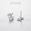 Aretes de botón de plata s925 para mujer, estilo europeo y americano de lujo ligero, micro-incrustados de alta calidad con diamantes completos, aretes símbolo de celebridad de internet ins
