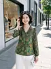 Conjunto de camisa de otoño para mujeres de mediana edad y mayores, atuendo fino estilo chino para abuela, cárdigan elegante y con estilo