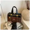 Bolsa de Mão Feminina Acolchoada de Camurça Estilo Retrô Transfronteiriça 2025 Novo Estilo Coreano Corrente no Ombro Patchwork Transversal