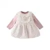 Vestido de Inverno para Meninas 2026 Nova Moda Acolchoado com Forro de Fleece Vestido Princesa Infantil Vestido de Primeiro Aniversário para Bebê