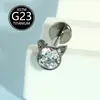 Liga de Titânio Completa Transfronteiriça Gatinho Diabólico Zircônia Tarraxa de Osso da Orelha Piercing com Rosca Interna Joia F136 Tarraxa de Orelha Tarraxa de Nariz