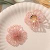 Nuevo racimo de flores brillantes dulce cristal flor de tres pétalos diy tejido a mano clip clip lateral accesorios de ropa venta al por mayor