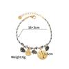 Pulsera trenzada colorida de acero inoxidable y oro de 18 quilates para niñas, estilo Ins, no se decolora, lujo ligero, sensación de alta gama, joyería de moda popular europea y americana
