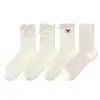 Meias para Meninas, Estilo Fino de Verão, Meias Finas Infantis Doces e Fofas de Cano Médio, Meias de Algodão Finas Sem Costura Estilo Coreano para Crianças no Verão