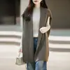 Chal Chaleco Cardigan 100% Lana para Mujer con Lazo Holgado Sin Mangas Ropa Exterior Versátil Tejido Adelgazante Capa para Hombro