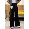 Jeans Anchos Negros Versión A para Mujer Otoño e Invierno Nuevos Tallas Grandes Chica Gordita Holgados Adelgazantes Figura de Pera Pantalones Rectos