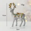Colgante de alce navideño, adornos para árbol de Navidad, adornos de ciervo con purpurina, accesorios para fotos