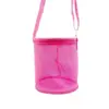 Bolsa de Malla para Guardar Juguetes de Niños Cubo Portátil Cubo para Pelotas de Playa al Aire Libre Bolsa de Malla Transpirable Cubo de Almacenamiento Lindo