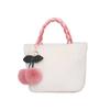 Bolso de Mujer Relleno Estilo Primavera 2023 Cielo Azul y Nubes Blancas Bolso Peludo Bolso de Hombro Bolso Cruzado Personalizado Estilo Nuevo de Primavera