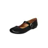 Zapatos Mary Jane de piel de vaca extremadamente cómodos y suaves, plegables, con suela blanda, otoño 2026, planos, puntera redonda, cuero genuino, correa única para mujer