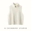 Chaleco de punto de cuello alto para mujer, nuevo estilo de otoño e invierno, top base de cachemira para capas