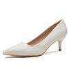 555-8 Zapatos de Tacón Alto Color Nude para Mujer con Tacón Fino, Principios de Primavera 2026 Estilo Francés Piel Suave Puntiagudos Elegantes Profesionales para el Trabajo
