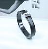 Aijia alta qualidade leve luxo titânio aço preto guerreiro esmalte fosco pulseira fivela H estilo casal