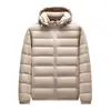 Chaqueta de Plumón para Hombre 2026 Otoño/Invierno, Capucha Desmontable, 90% Plumón de Pato, Cálida, Ligera Casual Juvenil, Moderna