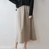 100% lã, 26 novas saias de tricô femininas outono/inverno, cintura elástica, saia de lã evasê, barra larga estilosa, efeito emagrecedor