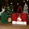 Sacolas de presente de Natal, estilo novo espesso de papel kraft Papai Noel sacolas de papel vermelho e verde atacado