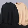 Camiseta térmica de manga longa com gola redonda para o inverno, com gola alta pela metade, top quente para o outono, para homens.