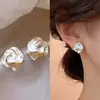 Aretes Nuevos Populares Estilo Coreano de Cuentas de la Fortuna, Tachuelas Versátiles Simples y Elegantes, Joyería para Orejas Mismo Estilo de Transmisión en Vivo al por Mayor