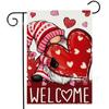 Bandera de Jardín Caliente de San Valentín de Amazon Enano Rojo de Amor Decoración de Patio Lino Bandera de Jardín de Doble Cara
