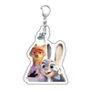 Estilo Ins Llavero de Zootopia Judy Nick Acrílico Dibujos Animados Accesorios Colgante para Pareja