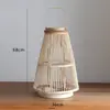 Lanterna de Bambu Criativa Pastoral Castiçal Rattan Ornamentos de Piso Pendurados Decoração Externa Casa de Hóspedes Sala de Chá Lanterna de Atmosfera