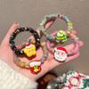 Anillo de pelo de peluche de color navideño, bonito muñeco de nieve con forma de estrella, cuerda de goma para el pelo para niñas, accesorios para el pelo para niños