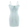 Vestido com Alça de Corda Dopamina Feminino Verão Novo Plus Bojo Embutido Saia Modeladora Justa na Cintura Saia Curta Sexy