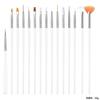 Set de 15 Plumas para Manicura, Pluma para Pintar Manicura, Pluma para Líneas, Pluma para Punteado, Varilla de Plástico en Forma de Abanico para Pintar Flores, Set de Plumas para Terapia de Luz