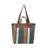 Bolsa Tote, Bolsa de Mão para Deslocamento, Bolsa de Ombro Listrada, Nova 2025 Bolsa Transversal Trendy em Lona Patchwork Fashion Color-Blocking para Mulheres