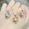 Elegante coração de pêssego amor doce confissão pingente em forma de coração colar com pingente coração para transmissão ao vivo do TikTok