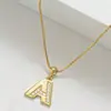 Collar Colgante Hermoso de 26 Letras Transfronterizo, Elegante Collar Incrustado con Circonita, Joyería de Moda, Regalo de Vacaciones