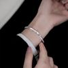 Pulseira de Prata Anel de Möbius para Mulheres, Pulseira de Prata Pura 9999 Sólida, Estilo Jovem, Presente de Aniversário para Namorada