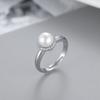 Anillo de Plata S925 de Nueva Moda Transfronteriza para Mujer, Estilo Japonés y Coreano Simple, Micro-incrustado con Perla, Anillo de Moda, Joyería de Plata DIY Vacía