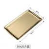 Placa de Barbacoa de Acero Inoxidable Estilo Coreano 304, Rectangular, Engrosada, Color Dorado, Plato Plano, Bandeja para Servir, Bandeja para Filetes Fábrica