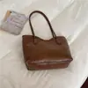 Bolso tote serie marrón para mujer, bolso de hombro de gran capacidad, diseño nicho coreano, bolso de mano ligero