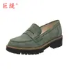 Juti spot nuevo 2026 verano comercio exterior talla grande zapatos de mujer tacón grueso zapatos de mujer de un solo color mocasines