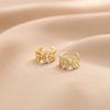 Brincos Design Folha Novo Estilo 2025 Popular Nicho Ear Cuffs Elegantes Coreanos Celebridade da Internet Folha de Oliveira Brincos de Argola para Mulheres