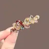 Grampo de Cabelo Feminino 2024 Novo High-end Clipe Lateral Borboleta de Cristal Clipe Bico de Pato Moda Simples Clipe para Franja Cabelo Quebrado Grampo de Cabelo