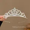 Tiara de Coroa Princesa Infantil Fita de Cabelo de Pérola Elástico para Cabelo Corda de Cabelo para Meninas Alta Elasticidade Corda de Cabelo Acessório de Coque para Cabelo