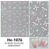 Redanco nuevo 5D relieve caricatura moño funda luz pegatinas para uñas calcomanías tridimensionales para uñas He-1080