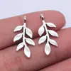 24x 12mm 1.1g joias de prata antiga acessórios DIY atacado pingente de flores e árvores folhas