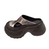 Sandalias de exterior para mujer con suela gruesa para el verano de 2026, suela de plataforma que aumenta la altura, medias pantuflas transpirables de punta cerrada para vacaciones y playa