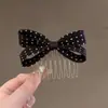 Pente de cabelo penteado de cabeça para baixo novo grampo de cabelo com franja de laço antiderrapante caveira alta estiloso moderno grampo de cabelo lateral com mechas acessório de cabelo