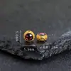 Prata 925 Banhada a Ouro Inlaid Moissanite Granada 4mm Pequenas Contas Espaçadoras Redondas DIY Moda Simples Acessórios de Contas Soltas