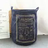 Cesta de Lavandería de Tela Vaquera para Uso Doméstico, Cesto de Lavandería Plegable, Contenedor de Almacenamiento para Artículos Varios y Juguetes, Cesta de Almacenamiento Portátil