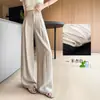 Calça de Linho para Terno Feminino Verão Estilo Fino 2026 Nova Alta Qualidade Estilo Old Money Algodão Linho Início do Outono Perna Reta Perna Larga Calças