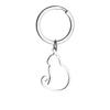 Llavero Minimalista Hueco de Acero Inoxidable Gatito Tigre Colgante de Animal Hueco de Dibujos Animados Pequeño Regalo