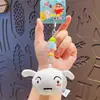 Pingente Autêntico de Pelúcia Shin-Chan Fofo Gota Pequena Chaveiro para Mochila Escolar Boneca Pingente de Boneca Branca Fofa Pequena