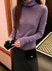 Camada base de suéter versátil com gola alta para mulheres, estilo europeu, nova coleção outono 2026, moda feminina europeia
